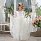 Mqtime Baby Floral Girl Wedding Dress Birthday Evening Party Dresses Baptism Clothes Teenager Children Toddler Fluffy White Vestidos