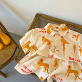 New Summer Kids Clothing Set Children Baby Boys Girls Cartoon Thin Breathable Short Sleeve Sets 2Pcs Lounge Outfit For 1-8Years