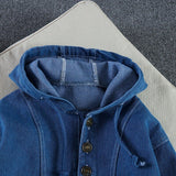 Mqtime Baby Boys Hooded Sweatshirt 2023 Spring Autumn Kids Loose Demin Coat Solid Color Tops Casual  Hoodies Clothes