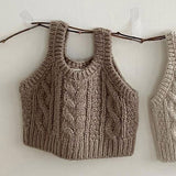 Infant Baby Knit Vest Solid Color Girls Sleeveless Sweater Spring Autumn Kids Cardigan Jacket New Fashion Children Knit Clothes