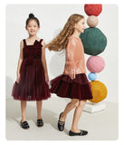 Mqtime Amii Kids Skirt for Girls Winter Velvet Tutu Skirts A-line Elastic Soft Fashion Children Clothing Christmas Mesh Skirts 22140181