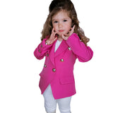 Mqtime Autumn Winter Clothes Child Girl Blazer Jackets Coats Long Sleeve Children's Clothing For Kids Girl Button Blazers Outerwear 10Y