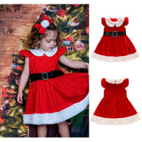 Mqtime Winter New Christmas Dress For Girls Fashion Children's Clothing Velvet Princess Dress For Girls Evening Costume 1-6 Years