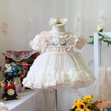 Mqtime Spanish Lolita Baby Dress Girls Embroidery Floral Ball Gown For Toddler Birthday Clothes Children Boutique Lace Summer Dresses