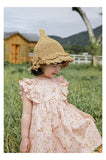 Summer Baby Girls Princess Dress Children Clothes Cotton Short Sleeve Blouse Top+Pants Suits  Kids Party pastoral Floral skirt