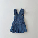 Mqtime 1-5-year-old girls' clothes new girls' denim suspender dress versatile suspender skirt foreign style vest skirt