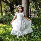 Mqtime Lace Flower Girl Dress Off-shoulder A line Party Pageant Communion Gown