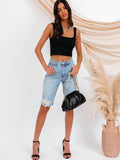 Mqtime Women Summer Denim Shorts Ripped Tassel Wide Leg Shorts Jeans Boyfriend Casual Pantalones Cortos De Mujer Shorts Feminino Jeans