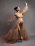 Mqtime Tulle Maternity Photography Dresses Off The Shoulder A Line Maternity Gown For Photoshoot Boudoir Lingerie Baby Shower Dress