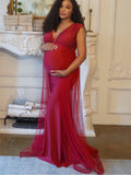 Mqtime Luxury Gown Vestidos De Fiesta Maternity Dress Women Summer Maxi Off Shoulder Gown Sexy Prom Elegant Engagement Robe Dress