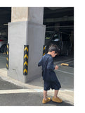 Mqtime 2023 Korea Teenagers Boy Kid Ribbed Loose Clothes Set Shirt+Shorts 2PCS Summer Child Clothing Set Casual Short Sleeve Baby Sets
