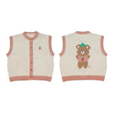 Korean Children's Sleeveless Jacket Vest For Kids Girl Boy Coat 2022 Autumn Winter Knitted Waistcoat Children's Outwear Clothing