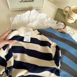 Mqtime Children Clothing Kids Sweater 2023 Spring New Boys and Girls Striped Knitted Sweater Baby Crewneck Fashionable Casual Sweater