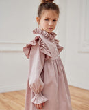 Mqtime Vintage Flower Girl Ruffles Princess Dress Kid Girl's Piano Perform Dress Birthday Wedding Party Dresses Cotton Children Clothes