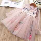 Mqtime Girl Dress Spring New Fashion Casual Lace Chiffon Flower Kid Children Clothing Princess 2-7 Years High Quality