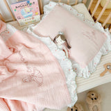 Baby Girl Quilt Blanket Pink Cotton Muslin Summer Quilt for Girls Children Comforter Infant Cot Quilt Baby Sleeping Cover