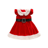 Mqtime Winter New Christmas Dress For Girls Fashion Children's Clothing Velvet Princess Dress For Girls Evening Costume 1-6 Years