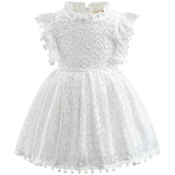 Mqtime Girls Lace Flower Dress Summer Ball Gown Brithday Dresses Infant Baby Kids Cotton Princess Party Dress Children Clothing