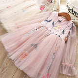 Mqtime Girl Dress Spring New Fashion Casual Lace Chiffon Flower Kid Children Clothing Princess 2-7 Years High Quality