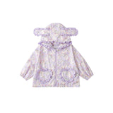 Mqtime Girls' Purple Rabbit Series Suit Spring Shirt Children's Fresh Coat Top Baby Skirt Shorts