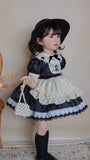 0-12Y Baby Summer Black Vintage Victoria Princess Dress for Birthday Holiday Casual Eid