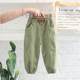 Mqtime Spring Autumn Children Boys Cargo Pants Cotton Elastic Band Little Boys Trousers 1-5 Years Kids Baby Boys Clothes