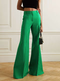 Mqtime 2023 Spring Summer New Fashion Solid Color High Waist Wide Leg Pants Casual Flare Pants Trousers For Women Daily Wear