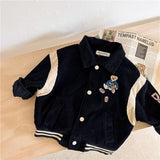 Mqtime Fashion Baby Girl Boy Corduroy Jacket Casual Cartoon Embroidery Infant Toddler Child Coat Fall Spring Kid Outwear Baby Clothes