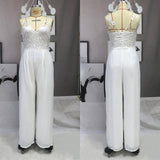 Summer Clothes Wedding Elegant Fashion Luxury Long One Piece Romper Backless Overalls Jumpsuit Party For Womens 2022 Sexy Outfit