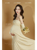 Mqtime Women Photography Props Maternity Elegant Off-shoulder Pregant Dress Pregnancy Dresses Studio Photoshoot Photo Clothes