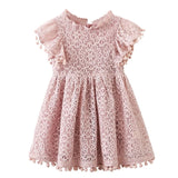 Mqtime Girls Lace Flower Dress Summer Ball Gown Brithday Dresses Infant Baby Kids Cotton Princess Party Dress Children Clothing