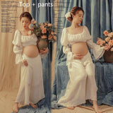 Mqtime New Pregnant Women's 2-piece Photo Clothing Beautiful/Lovely Photo Art Little Fresh Mommy Fairy Lady