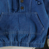 Mqtime Baby Boys Hooded Sweatshirt 2023 Spring Autumn Kids Loose Demin Coat Solid Color Tops Casual  Hoodies Clothes