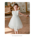 Girls Summer Dress Lace Ruffles Baby Kids Princess Birthday Wedding White Tutu Dresses Children Clothes sleeveless Vestido Outfi