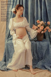 Mqtime New Pregnant Women's 2-piece Photo Clothing Beautiful/Lovely Photo Art Little Fresh Mommy Fairy Lady