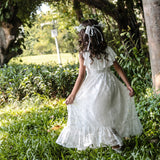 Mqtime Lace Flower Girl Dress Off-shoulder A line Party Pageant Communion Gown