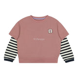 Mqtime Children's Casual Tops Autumn New Soft Cotton Boys and Girls Leaves Two Fashion Star Stripes Casual T-shirts for Kids