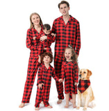 Mqtime Christmas Family Matching Pajamas Plaid Cotton Mother Father Baby Kids And Dog Family Matching Clothes