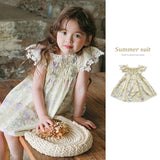 Children's Dress For 2022 Summer New Baby Girls One-Pieces Korea Sundress Skirt  Children's Clothings From 2 to 7 Years Old