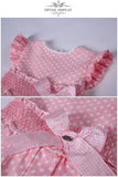 Mqtime New Kids Princess Dresses for Baby Girls Summer Cotton Pink Polka Dot Dresses Clothese Size 2345681012Years & Hairband