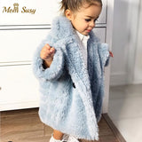 Mqtime Fashion Baby Girl Winter Jacket Fur Thick Toddler Child Warm Sheep Like Coat Wool Baby Outwear High Quality Girl Clothes 2-14Y