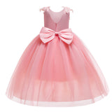 Embroidery Flower Children's Party Dress For Wedding Sleeveless Elegant Long Baby Girl Birthday Feast Clothes 4 to 14 Years