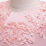 Embroidery Flower Children's Party Dress For Wedding Sleeveless Elegant Long Baby Girl Birthday Feast Clothes 4 to 14 Years
