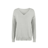 Mqtime Long Sleeve Hollow Out Gray Winter V Neck Casual Femme Pull Pink Loose Autumn Women Office Solid Kitting Sueter Sweater