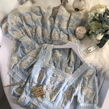 Mqtime Embroidered High-Grade Dress Women Square Collar Palace Style Lace Cinched Over-the-Knee Dress Summer Short Sleeve Vestidos