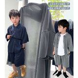 Mqtime 2023 Korea Teenagers Boy Kid Ribbed Loose Clothes Set Shirt+Shorts 2PCS Summer Child Clothing Set Casual Short Sleeve Baby Sets