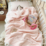 Baby Girl Quilt Blanket Pink Cotton Muslin Summer Quilt for Girls Children Comforter Infant Cot Quilt Baby Sleeping Cover