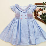 Girls Smocked Dress Baby Handmade Smock Clothes for Girl Children Boutique Embroidery Clothing Infant Spain Princess Frocks