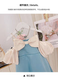 Mqtime Girls' Summer Dress New Western Style Little Girl Puff Sleeve Suspender Dress Fashionable Princess Skirt