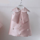 Mqtime Fashion Baby Girl Princess Silk Dress Sequins Infant Toddler Girl Sleeveless Vestido Party Pageant Birthday Baby Clothes 1-12Y